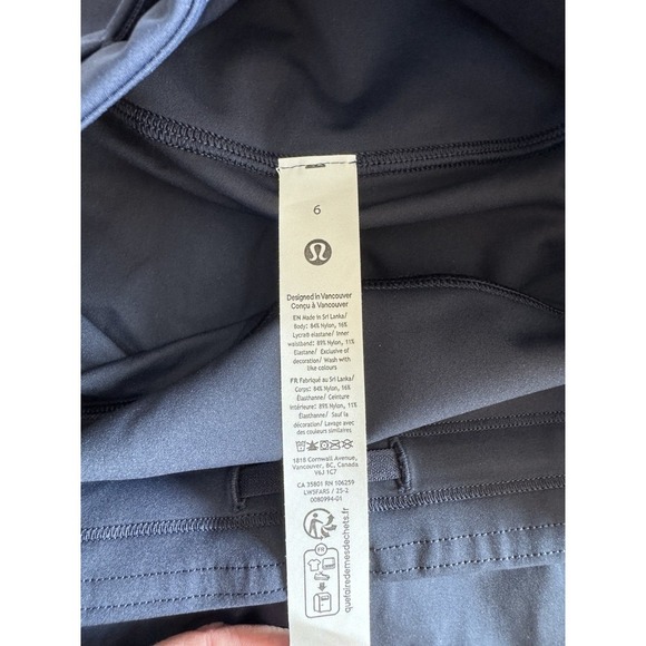 New Lululemon Fast Free HR Tight Leggings 25" Pockets Women's 6 Navy Blue $128. - Picture 10 of 16